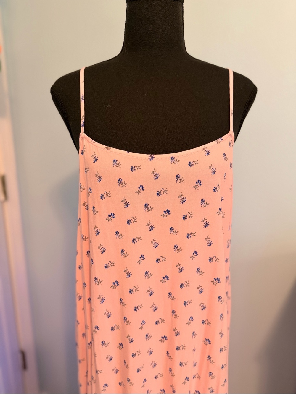 Aeropostale Pink Maxi Dress with Blue Floral Print